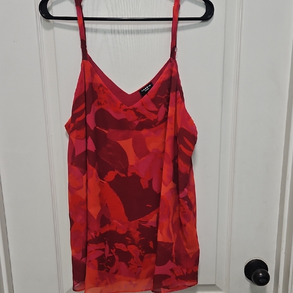 Torrid Sophie Red and Pink Floral Cami